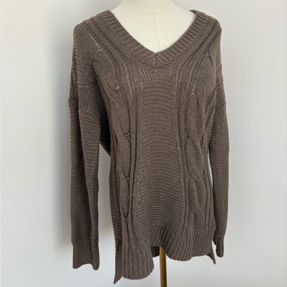 Pink Rose Taupe Knit Sweater